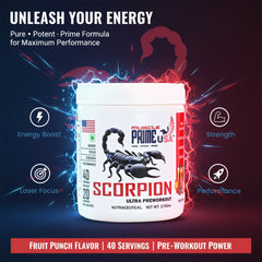 Muscle Prime USA Scorpion Pre Workout 40 servings Fruit Punch